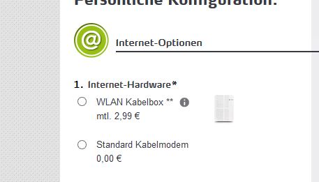 Screenshot einer möglichen Konfiguration